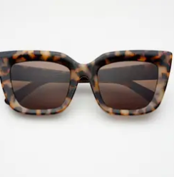 Portofino Acetate Oversized Cat Eye Sunglasses Milky Tortoise Cheap