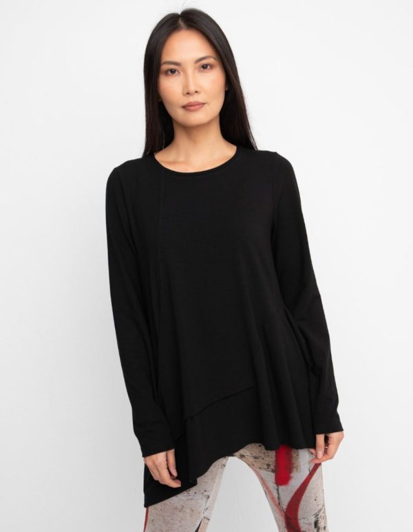 755276 Asymmetrical Black Top Cheap