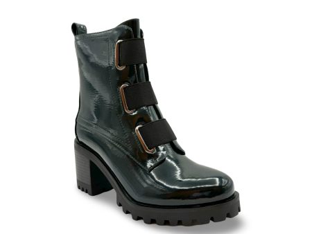 Believe WATERPROOF Vegan Dark Green Patent Boot Discount