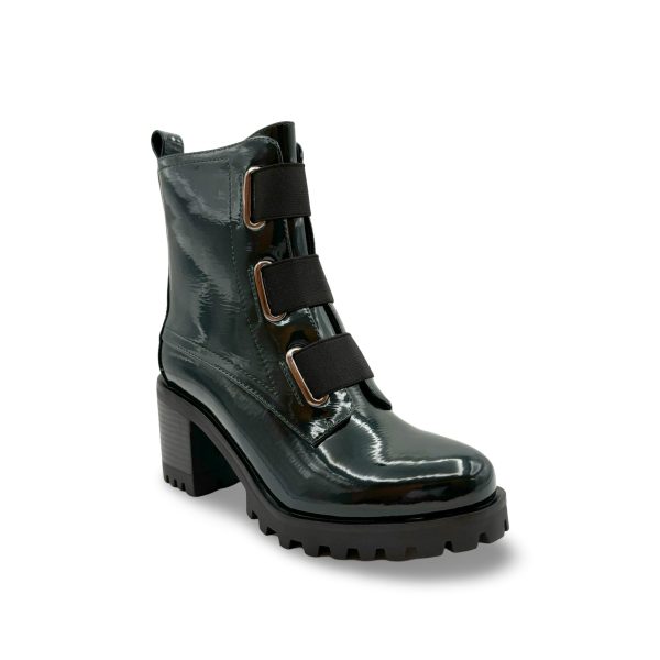 Believe WATERPROOF Vegan Dark Green Patent Boot Discount