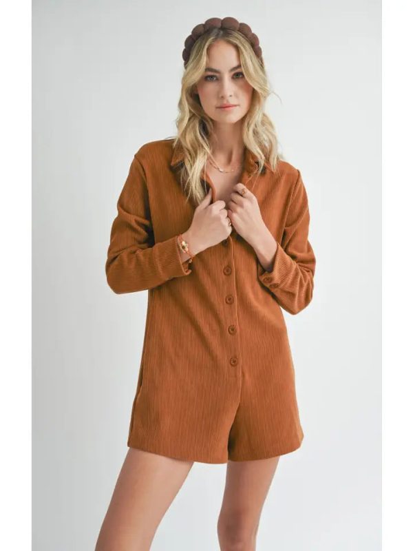 Artful Stretch Corduroy Romper Online Hot Sale