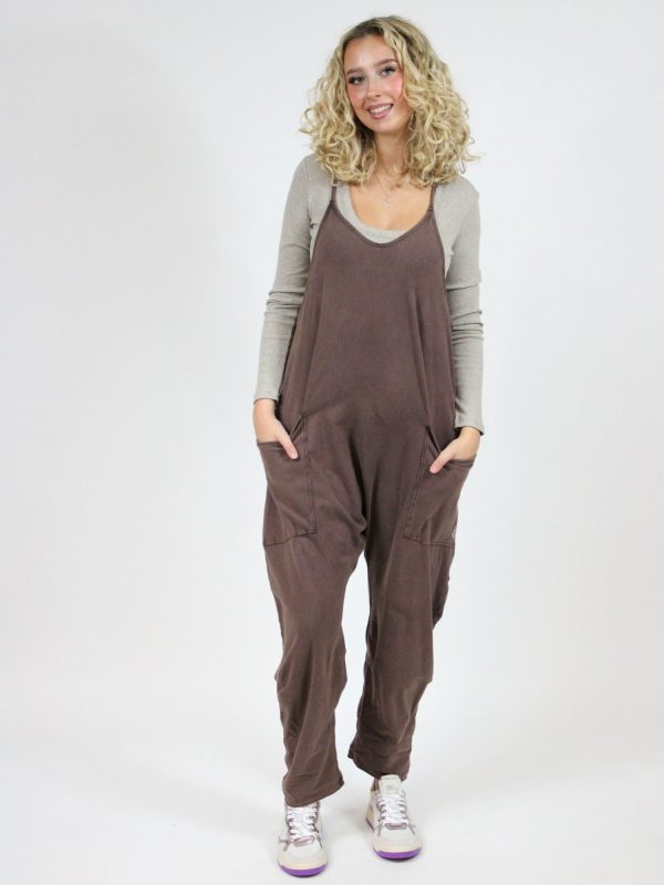 Free People Hot Shot Onesie: Dark Espresso Supply