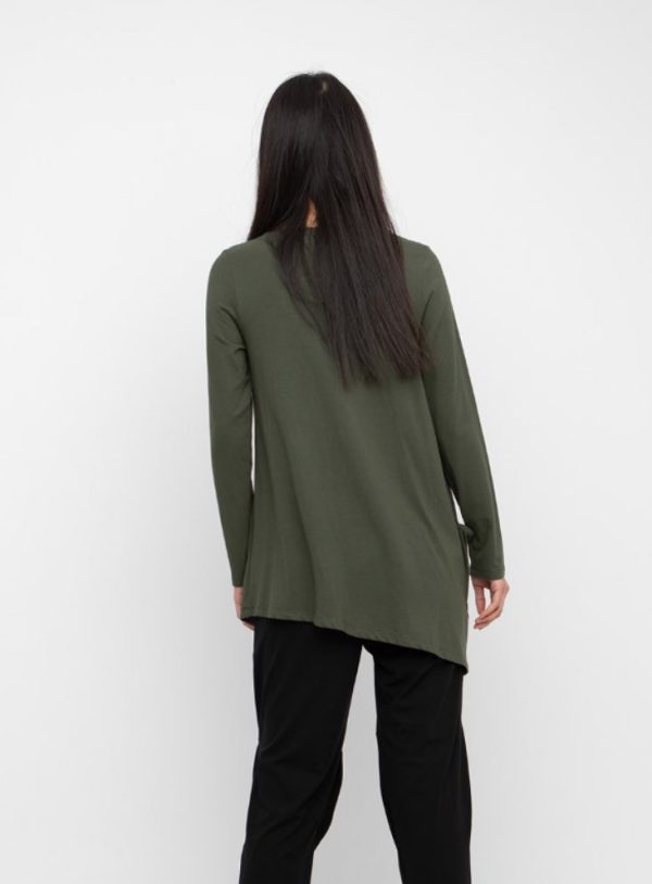 755276 Asymmetrical Khkai Green Top Supply