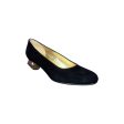 RODONI Black Suede Pump With Gold Heel Cheap