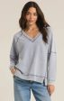 Z SUPPLY Easy V-Neck Knit Denim Sweatshirt on Sale