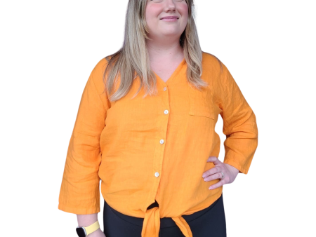 6947 Orange Linen Shirt Supply