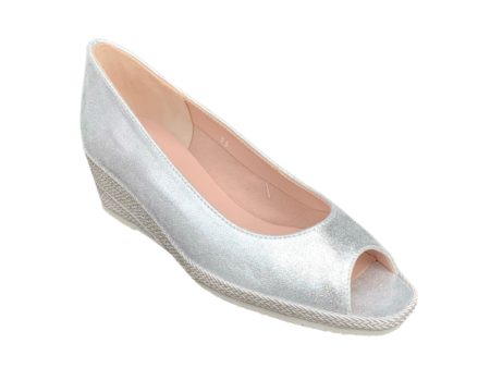 Emma Silver Leather Wedge Online now