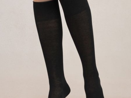 6918 Black Vevlet Cotton Knee High Online