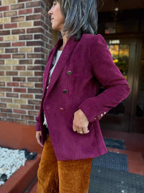 FP1118 Merlot Lux Cordoroy Revel Blazer Discount