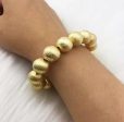 Metallic brushed beaded bracelet gold Discount