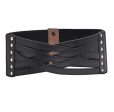 Wide Interwoven Belt Black Cheap