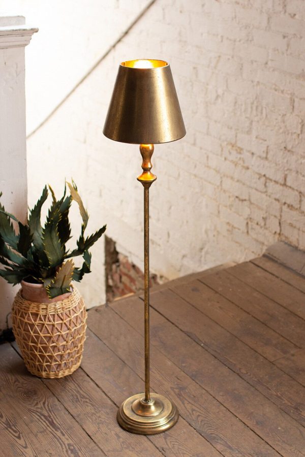 Antique Gold Table Lamp w  Metal Shade Online Hot Sale