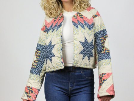 Adeline Patchwork Quilted Crop Jacket Hot on Sale