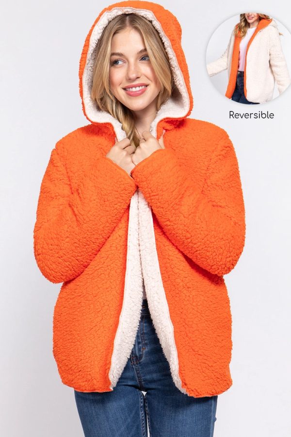 Game Day Faux Fur Reversible Hoodie Jacket Online Hot Sale