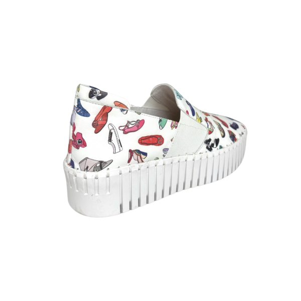 Becca White Shoe Print Slip On Fashion