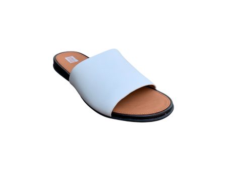 Gracie White Leather Pool Slide Sale