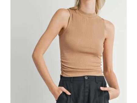 Ronan Mock Neck Ruched Tank Hot on Sale