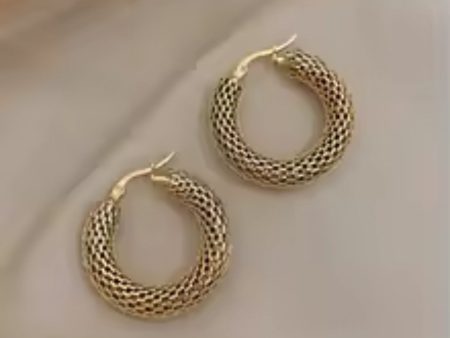 Gold Mesh Hoop Earrings Sale