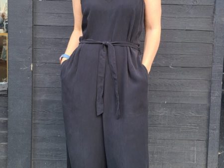 S24214 Crep Black Jumpsuit Discount