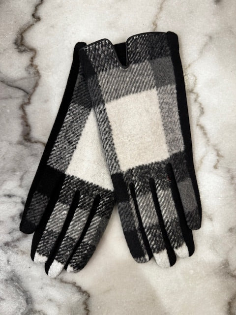 Monique Glove Grey Tartan For Discount