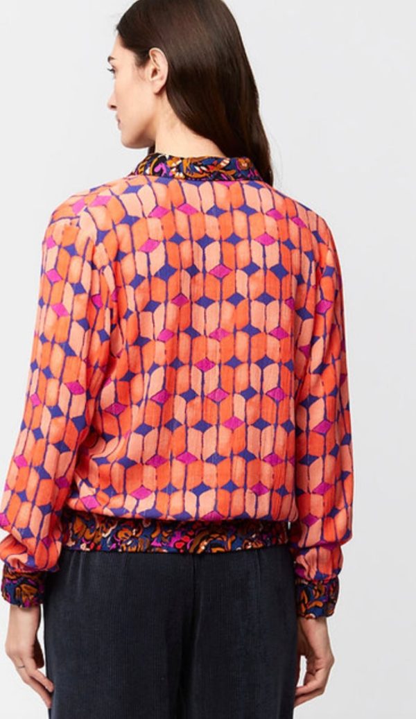 50010 Aura Orange Mix Blouse on Sale