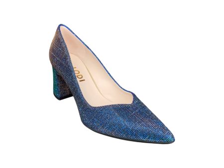 Mili Te Navy Multi Shimmer Block Heel Pump Fashion