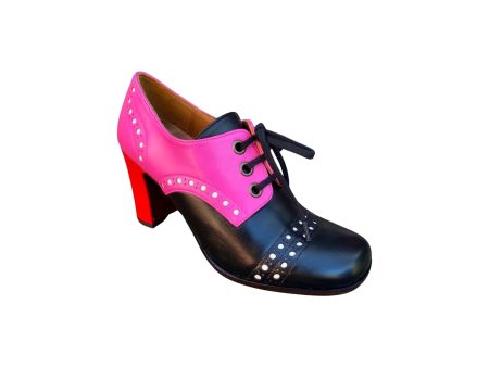 Farid Hot Pink And Black with Red Heel Online now