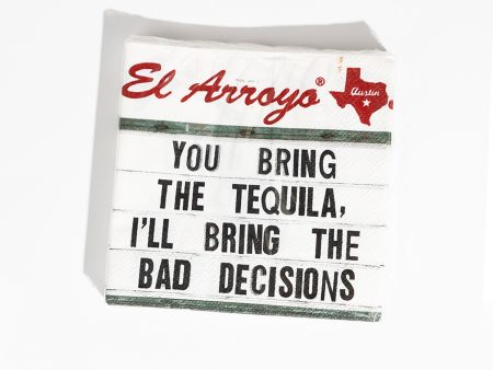 Cocktail Napkins (Pack of 20) - Bad Decisions Online now