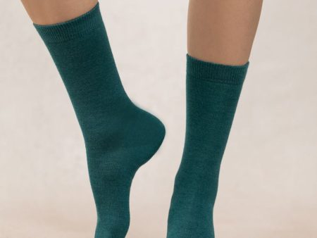 6488 Wool And Silk Jersey Socks Emerald Green Fashion