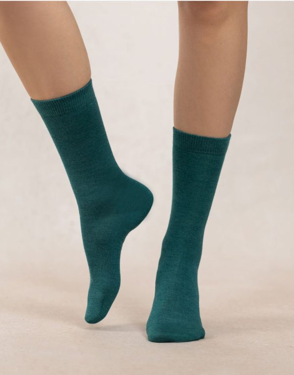 6488 Wool And Silk Jersey Socks Emerald Green Fashion