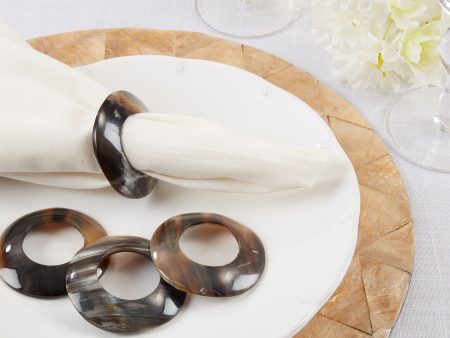 Round Horn Napkin Rings - Set of 4 Online Hot Sale