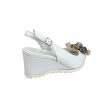 11025 White Jewel Wedge Sandal Cheap