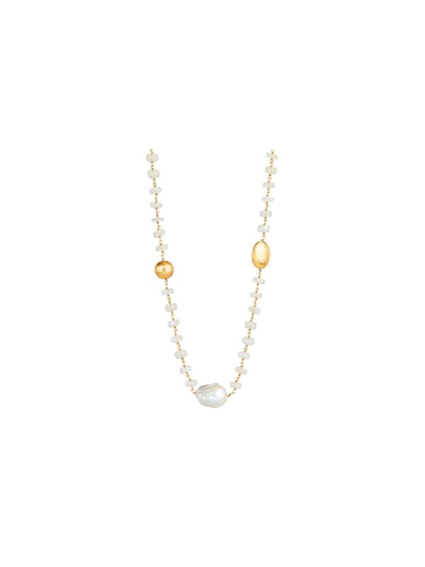 Stone & Pearl Beaded Necklace Online Hot Sale