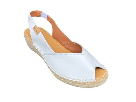 Bernia White Leather  Espadrille Fashion