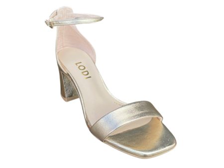 Locomi Gold Ankle Strap Sandal For Cheap