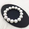 Metallic brushed beaded bracelet silver Cheap