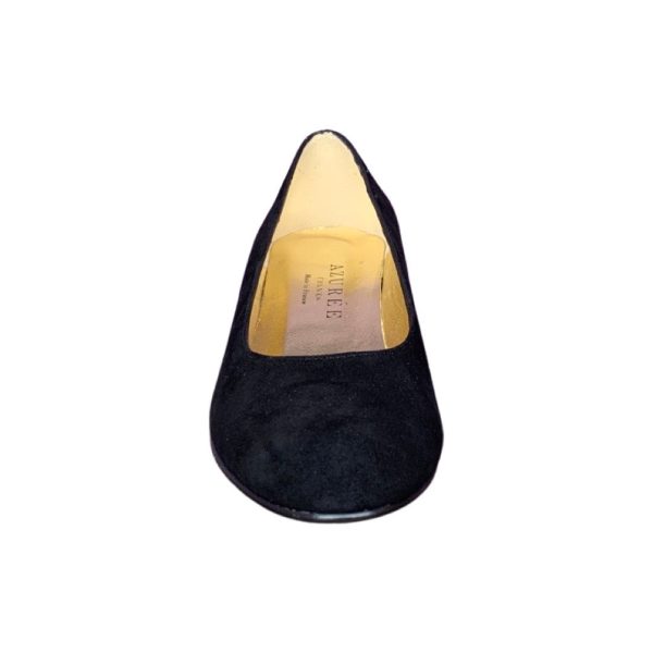 RODONI Black Suede Pump With Gold Heel Cheap