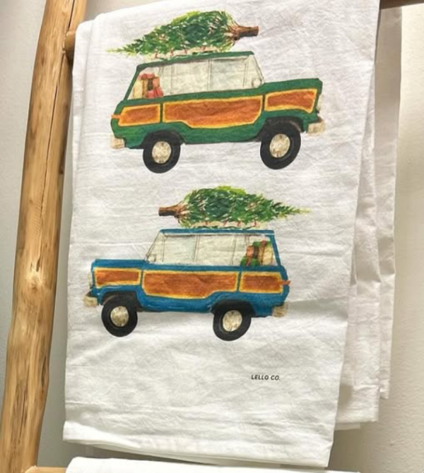 Jeep w  Tree Tea Towel Supply