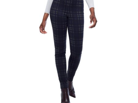 67587 Ponte Plaid Slim Leg Crop Pant Fashion