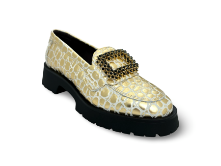 RAQUEL Gold Loafer Cheap