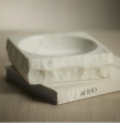 Rock Finish White Marble Square Bowl Hot on Sale