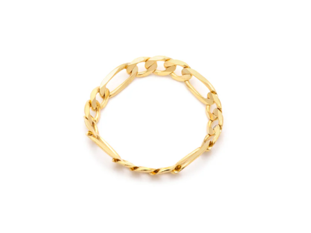 Figaro Bold Chain Ring - Solid 10k Gold Sale