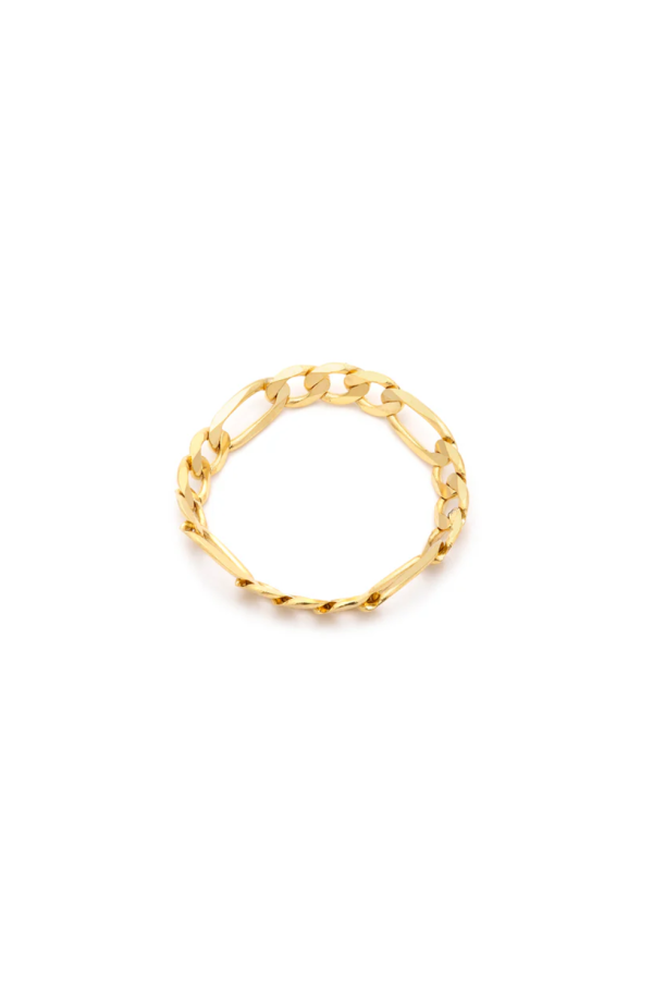 Figaro Bold Chain Ring - Solid 10k Gold Sale