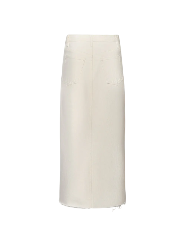 Midaxi Skirt Angled Seam Raw After - Ecru Online Sale