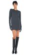 Long Sleeve Tailored Terry Mini Dress - Dark Heather Grey Fashion