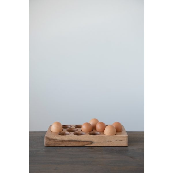 Acacia Wood Egg Tray on Sale