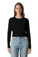 Nicole Viscose Rib Long Sleeve Tee - Black For Cheap