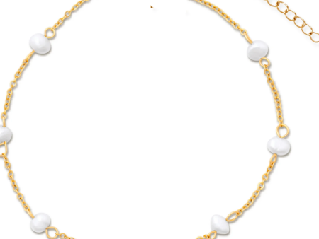 Rosette Pearl Chain Anklet- Ellie Vail For Cheap