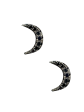 Black CZ Moon Studs Discount