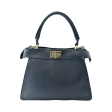 FH47852 Navy Double Lock Leather Bag Online